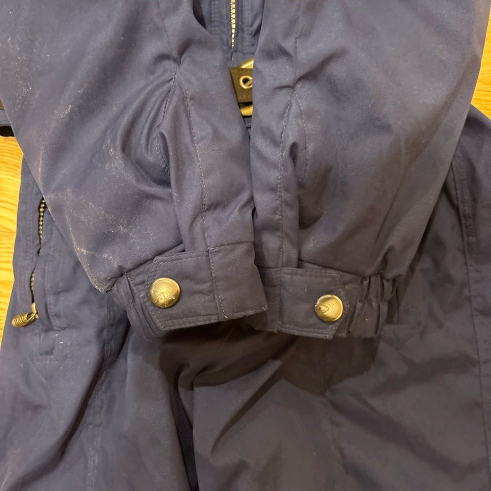 Overmeyer women’s 6 tall purple Snowsuit with hood, belt, detachable fur collar - Picture 11 of 15
